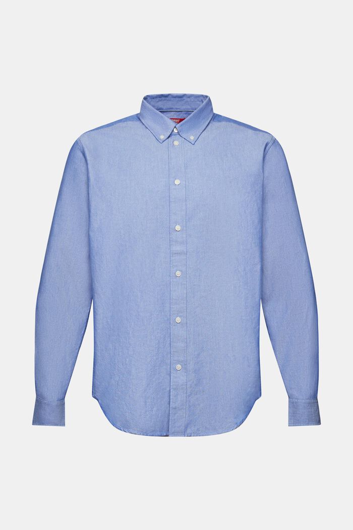 Bavlněná popelínová košile s propínacím límcem, BRIGHT BLUE, detail image number 5