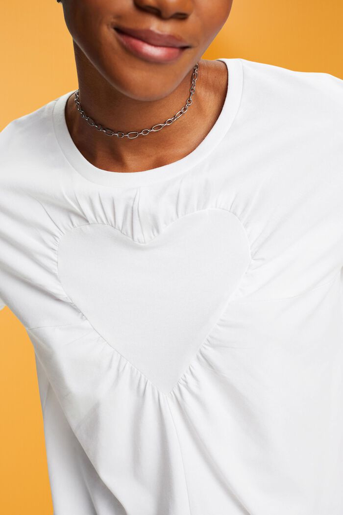 Tričko s ozdobným srdcem, WHITE, detail image number 2
