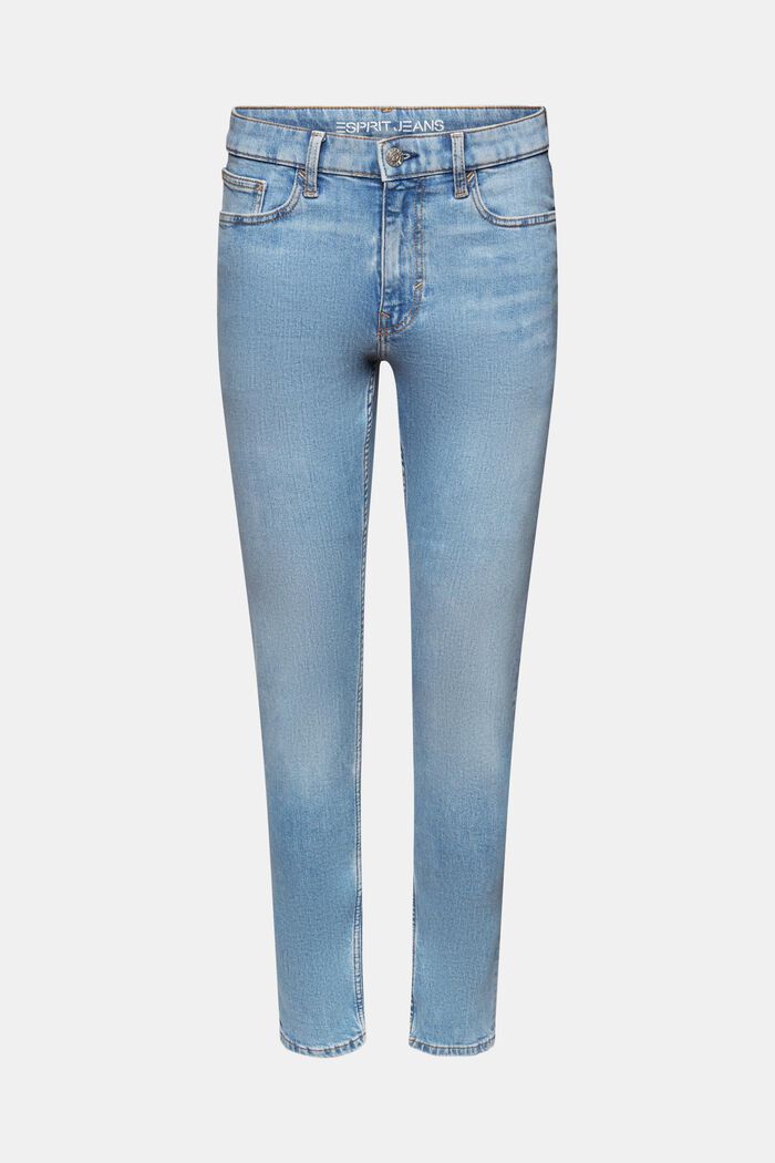 Úzké džíny, zužující se nohavice, střední pas, BLUE LIGHT WASHED, detail image number 6