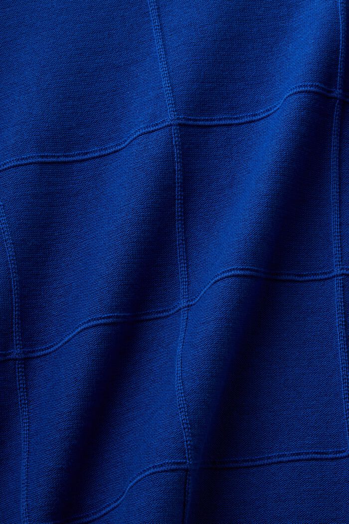 Pulovr s mřížkovanou strukturou ve stejném odstínu, BRIGHT BLUE, detail image number 5