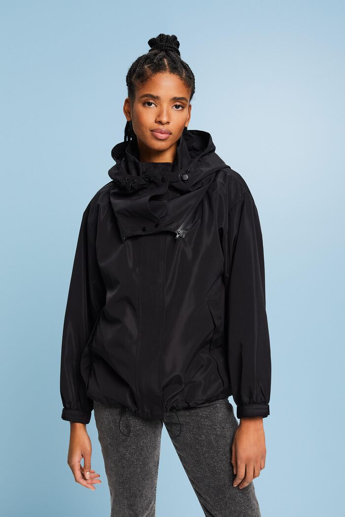 Bunda do deště, s odnímatelnou kapucí, BLACK, detail image number 0