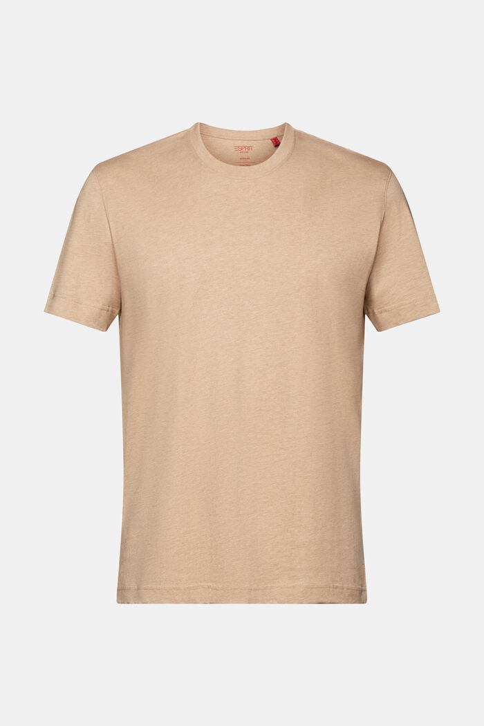 Tričko s kulatým výstřihem ke krku, 100% bavlna, SAND, detail image number 6