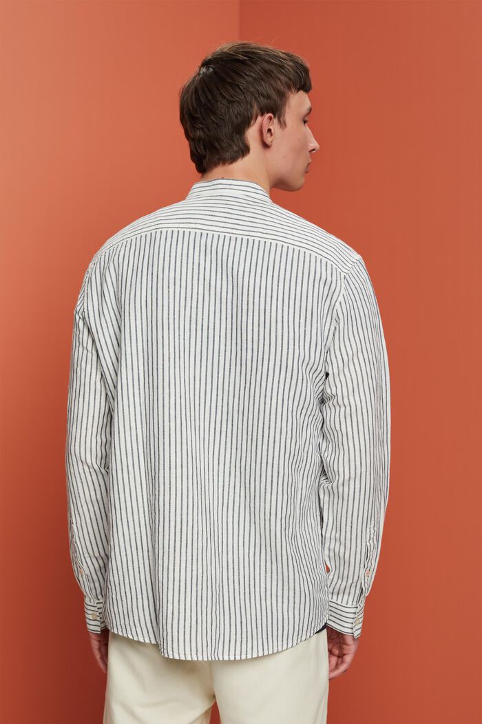 Proužkovaná košile, směs s vlnou, NAVY, detail image number 3