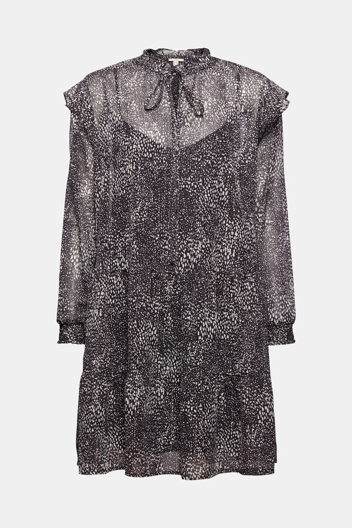 Šifonové šaty s volány, LENZING™ ECOVERO™, BLACK, detail image number 7