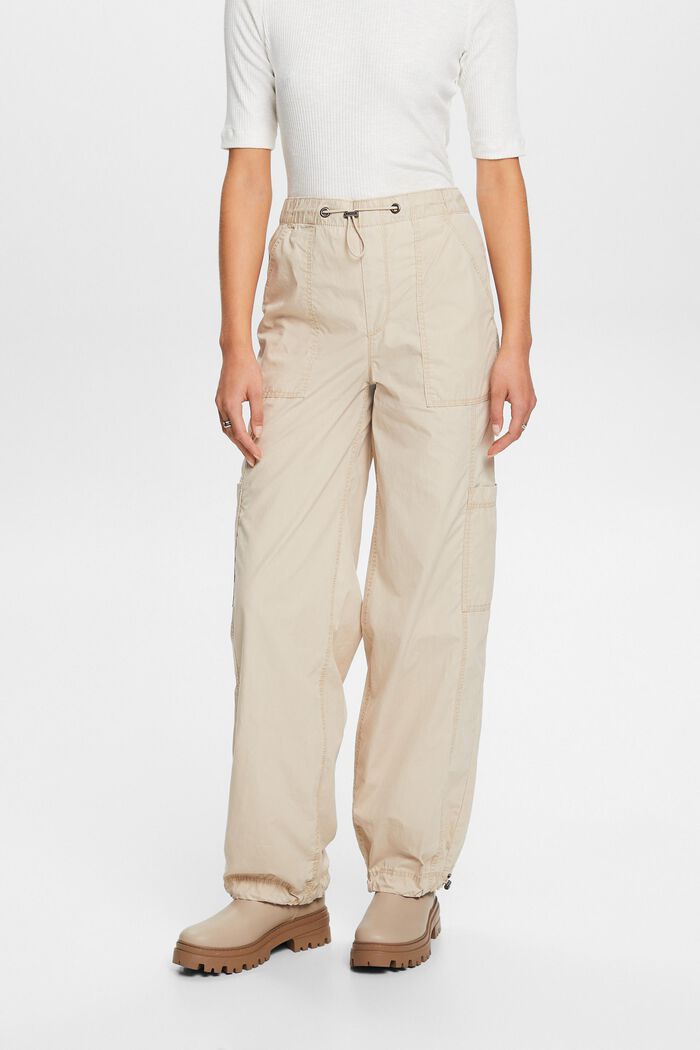 Cargo kalhoty bez zapínání, 100% bavlna, SAND, detail image number 0
