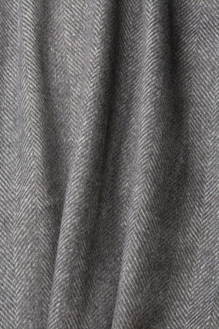 Kabát z vlněné směsi s odnímatelnou kapucí, GUNMETAL, detail image number 5
