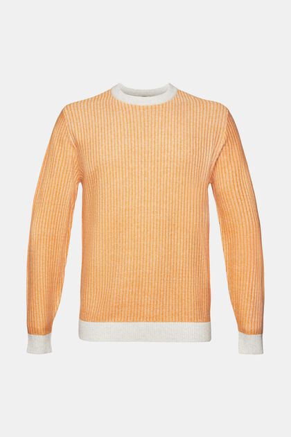 Dvoubarevný pulovr z žebrové pleteniny