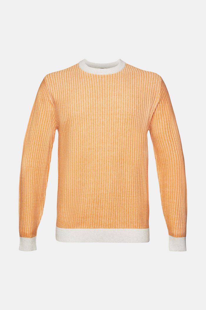 Dvoubarevný pulovr z žebrové pleteniny, LIGHT ORANGE, detail image number 7