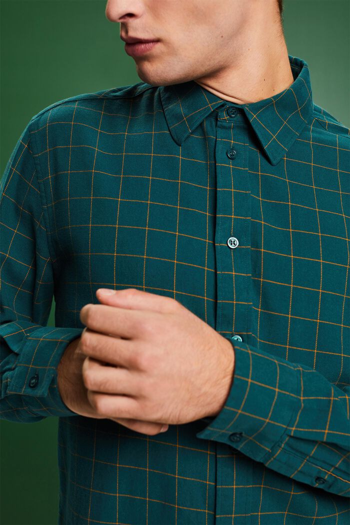 Flanelová károvaná košile, střih Regular Fit, EMERALD GREEN, detail image number 3