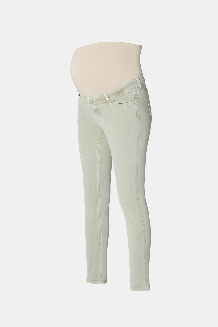 Strečové kalhoty s pásem přes bříško, REAL OLIVE, detail image number 3