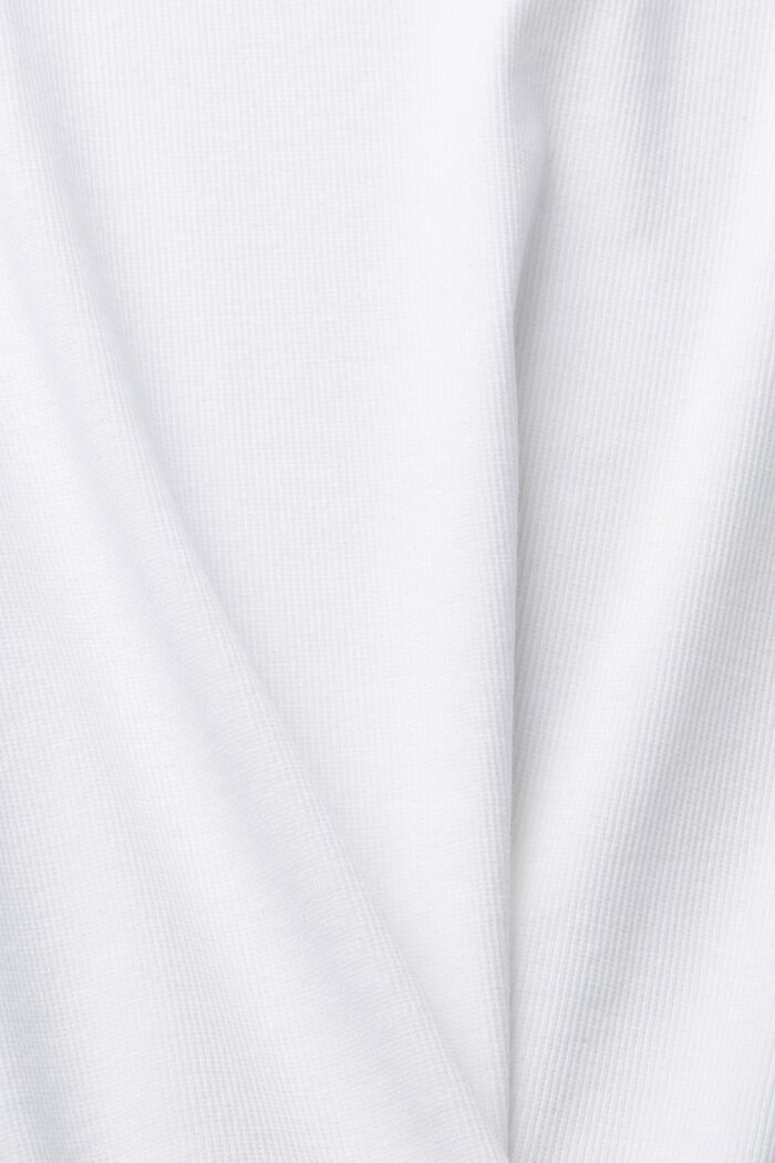Jemně žebrované tričko ze směsi s bio bavlnou, WHITE, detail image number 4