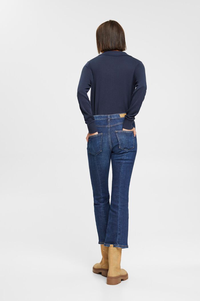 Zkrácené džíny s rozšířenými nohavicemi, BLUE DARK WASHED, detail image number 5