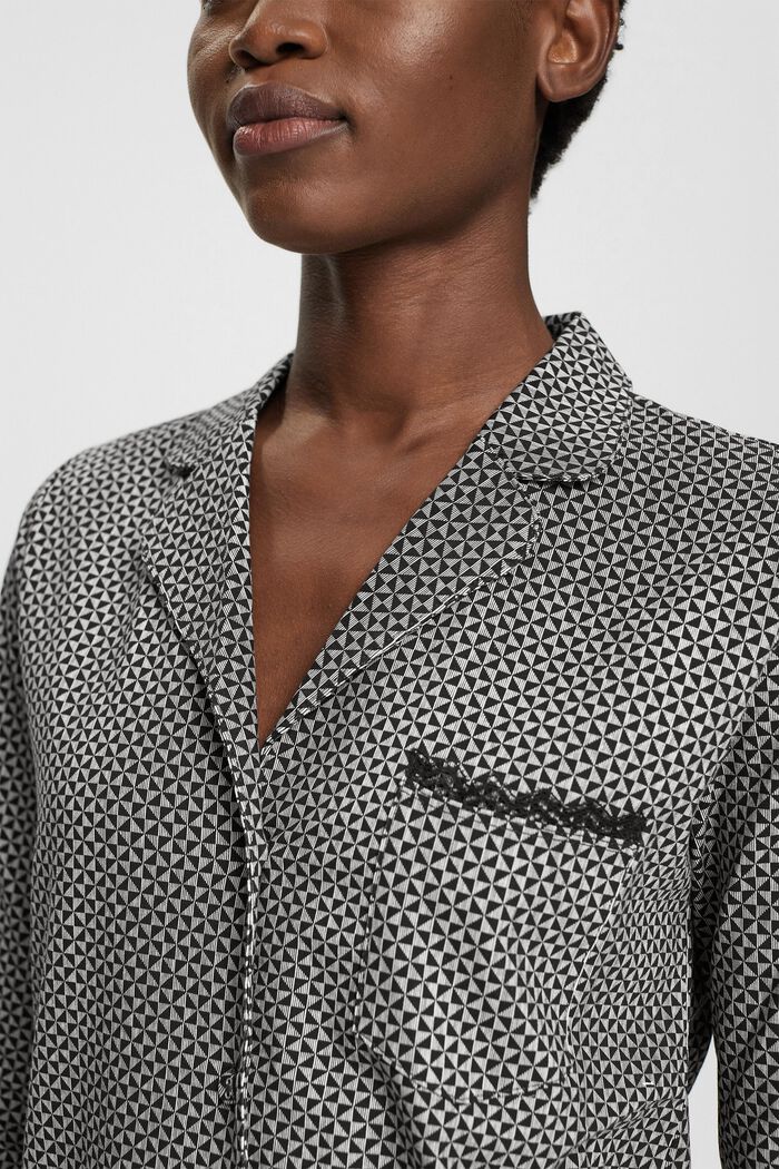 Pyžamový horní díl s krajkou, BLACK, detail image number 2