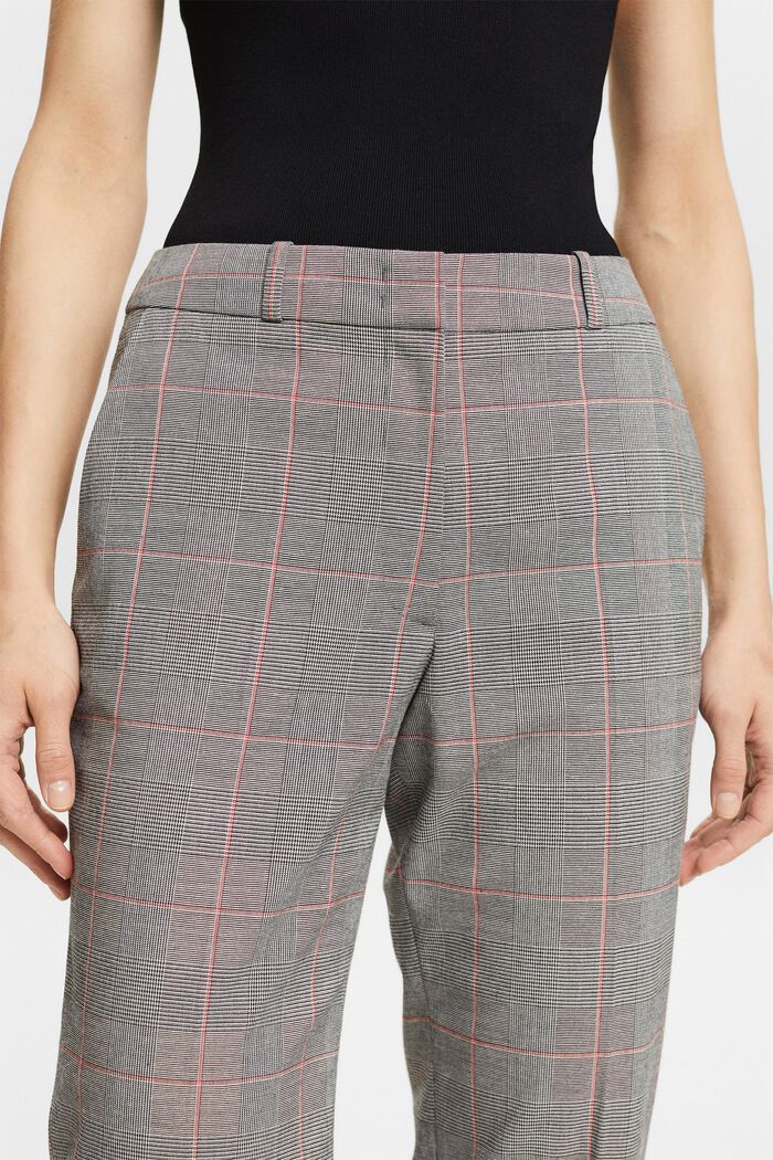 Kostkované kalhoty s rovnými nohavicemi, MEDIUM GREY, detail image number 4