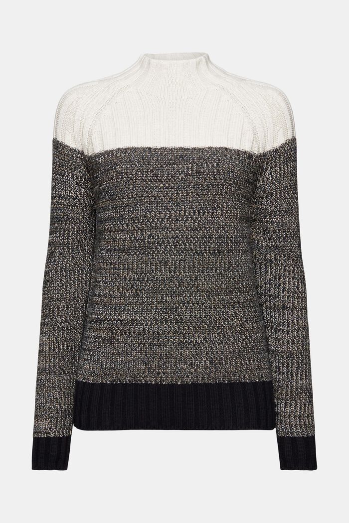 Bavlněný svetr s krátkým rolákovým límcem, BLACK, detail image number 6
