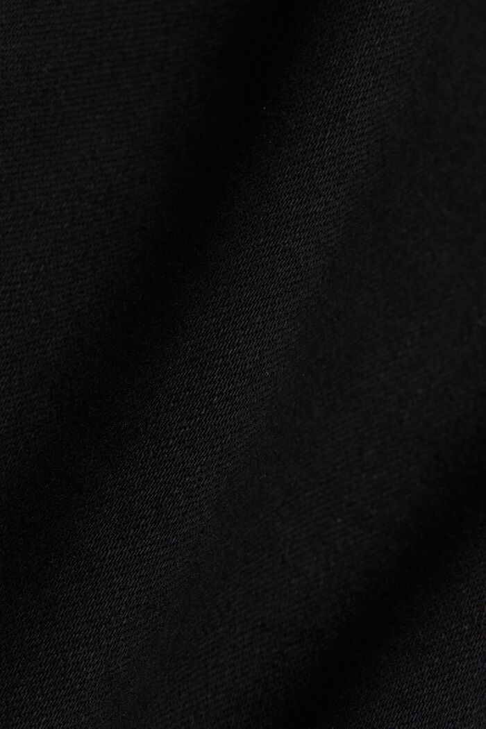 Jemné kalhoty s vysokým pasem, se strečem, BLACK, detail image number 4