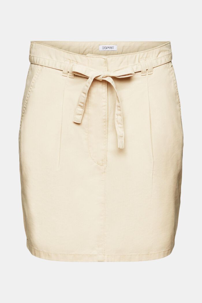 Chino mini sukně s páskem, CREAM BEIGE, detail image number 7