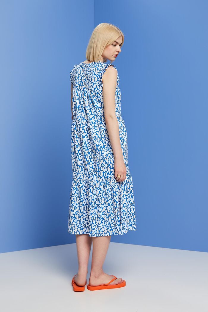 Vzorované žerzejové midi šaty, 100% bavlna, BRIGHT BLUE, detail image number 4