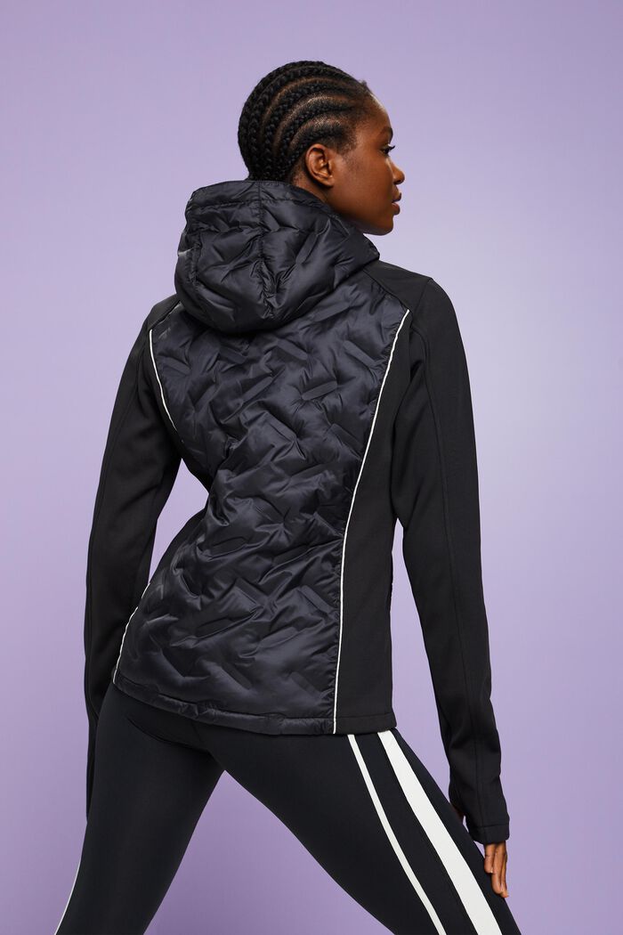 Sportovní zateplená bunda s kapucí, BLACK, detail image number 3