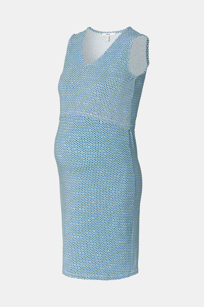 Květované žerzejové šaty s úpravou pro kojení, PASTEL BLUE, detail image number 6