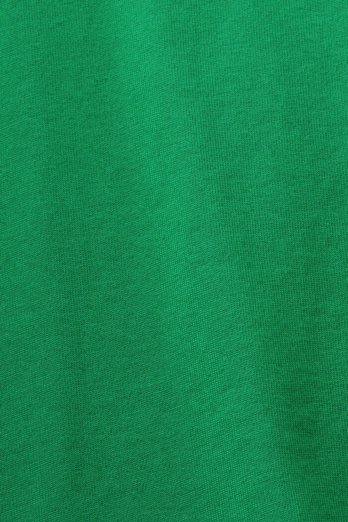 Bavlněné tričko s výstřihem ke krku a s logem, GREEN, detail image number 5