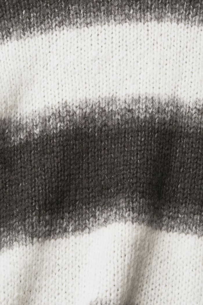 Pruhovaný pulovr ze směsi s vlnou, BLACK, detail image number 5