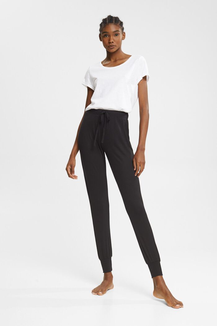 Pyžamové kalhoty z materiálu LENZING™ ECOVERO™, BLACK, detail image number 1
