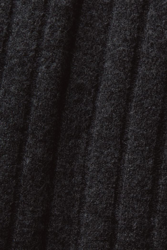 Plochý pulovr z žebrové pleteniny, ANTHRACITE, detail image number 5