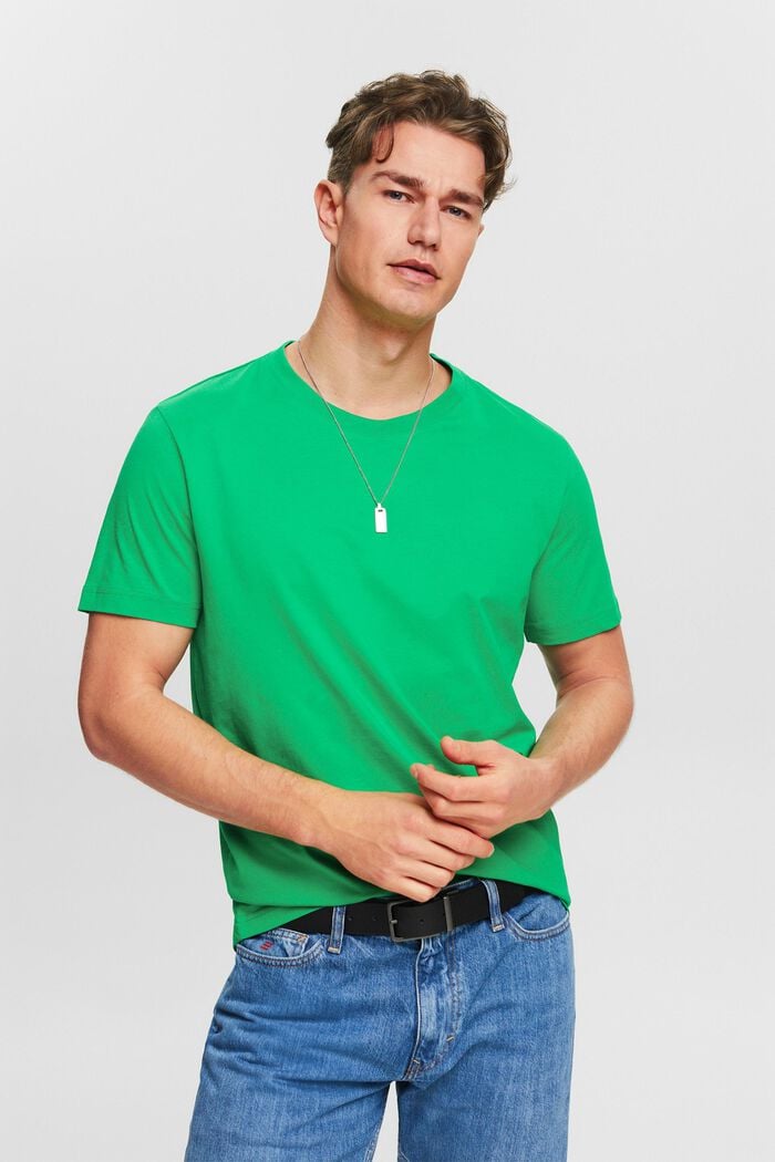 Žerzejové tričko s kulatým výstřihem, NEW GREEN, detail image number 4