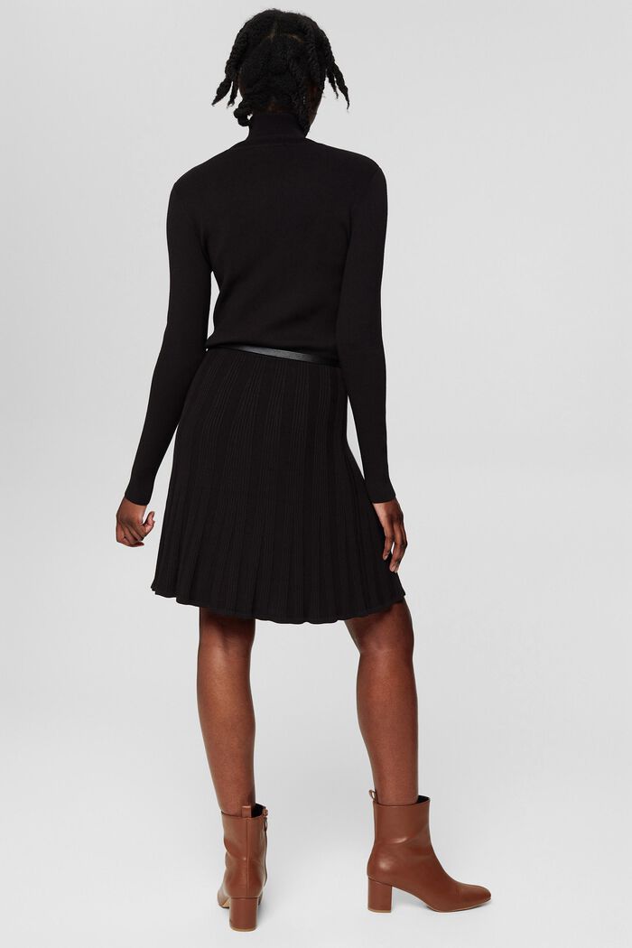 Pletené šaty s opaskem, LENZING™ ECOVERO™, BLACK, detail image number 2