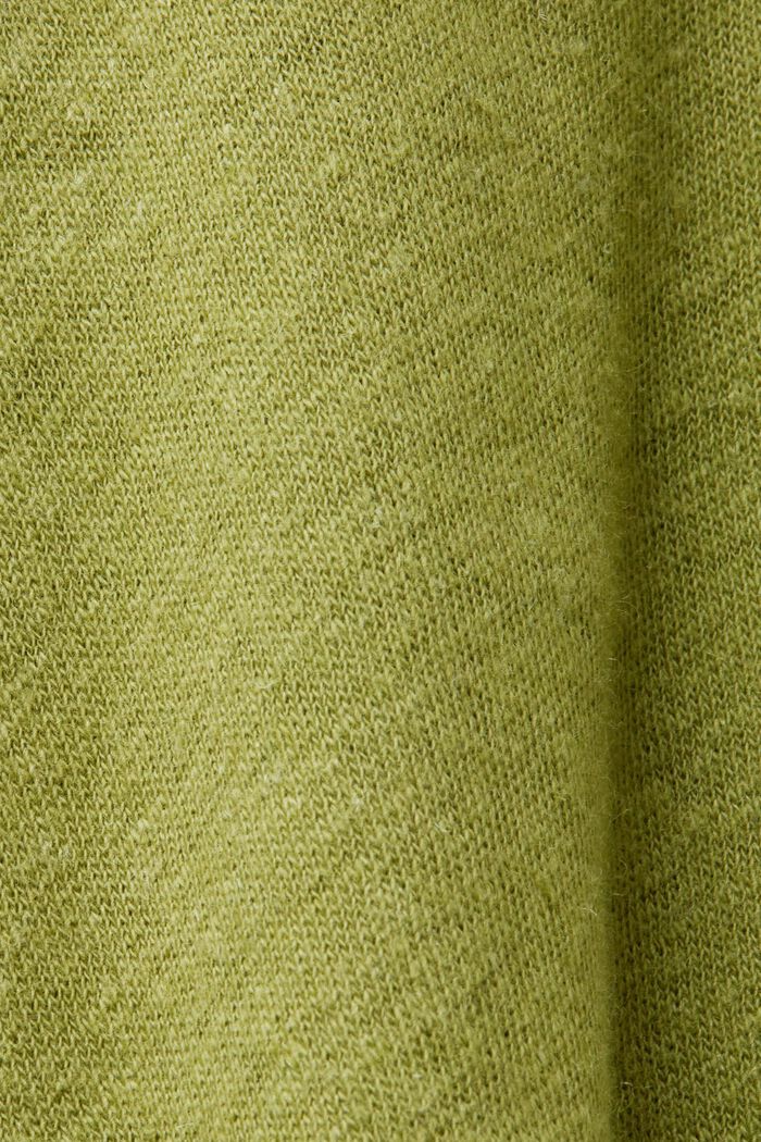 Tričko ze směsi bavlny a lnu, PISTACHIO GREEN, detail image number 5