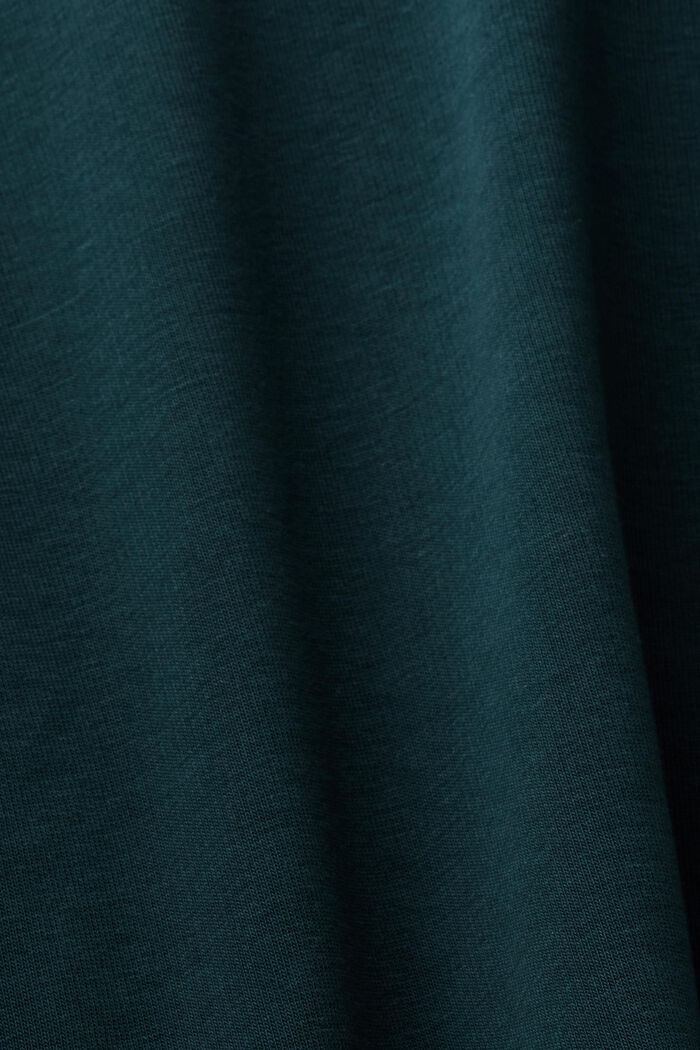 Mikinové šaty v mini délce, s řasením, DARK TEAL GREEN, detail image number 6