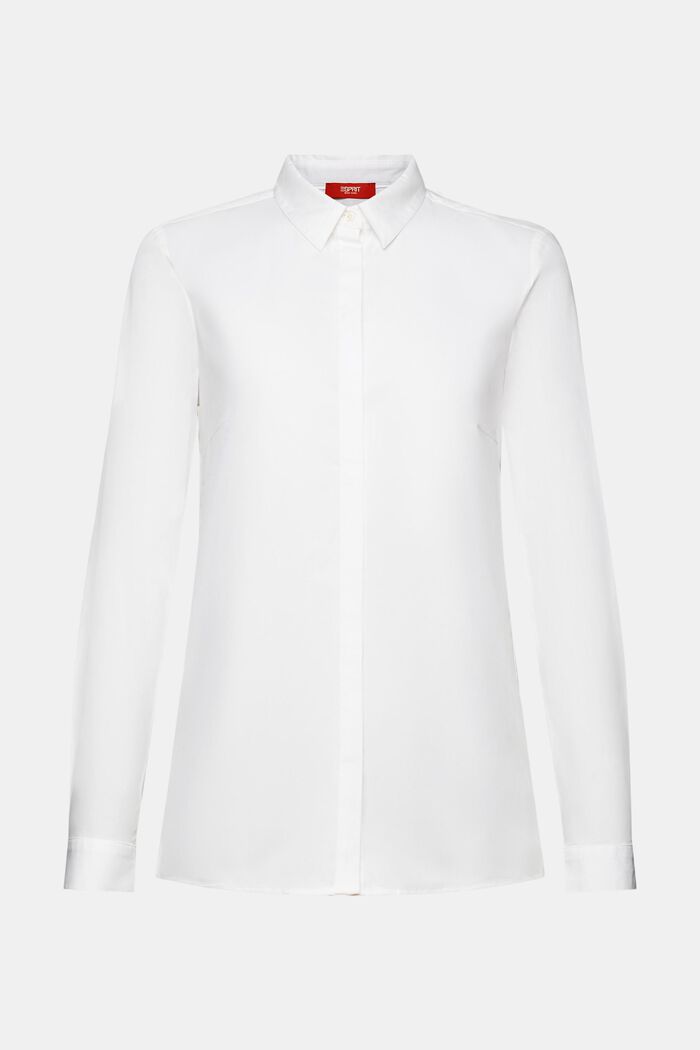Popelínová košile s dlouhým rukávem, WHITE, detail image number 6
