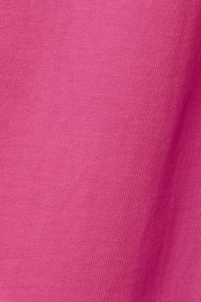 Unisex tričko s logem, z bavlněného žerzeje, PINK FUCHSIA, detail image number 7