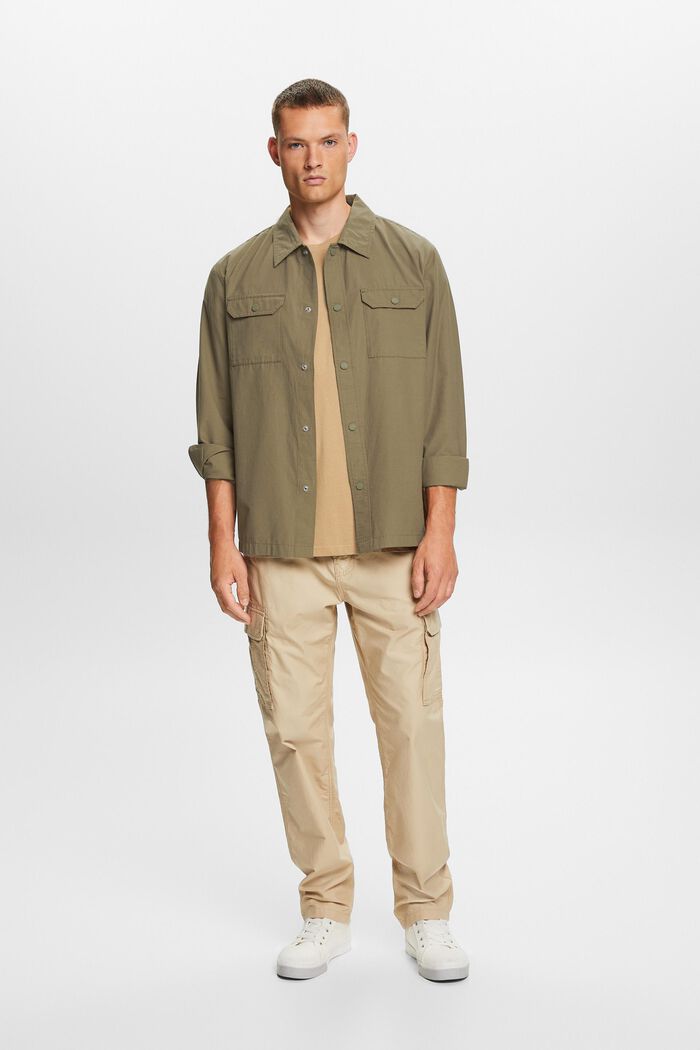 Košile ve stylu utility, směs s bavlnou, KHAKI GREEN, detail image number 1
