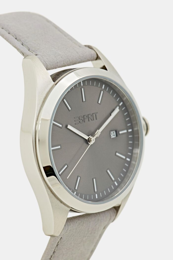 Veganský produkt: hodinky z nerezové oceli, se zobrazením data, GREY, detail image number 1