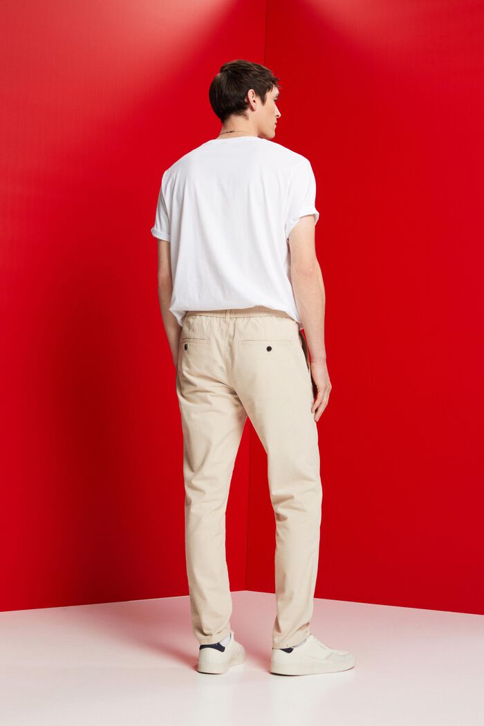 Chino kalhoty, počesaná tkanina, BEIGE, detail image number 3