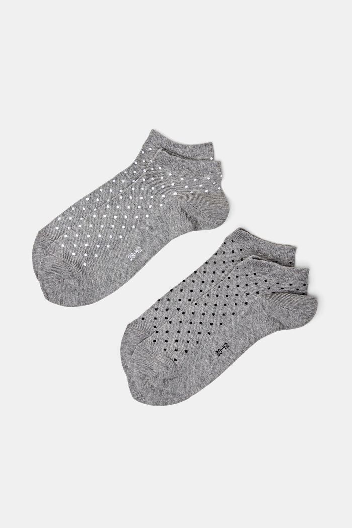 Puntíkované nízké ponožky, balení 2 ks, LIGHT GREY MELANGE, detail image number 0