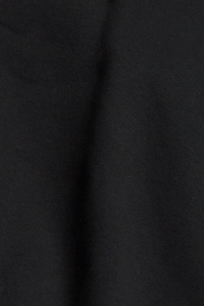 Dvoubarevná mikina s kapucí a malými detaily v podobě zipů, BLACK, detail image number 4