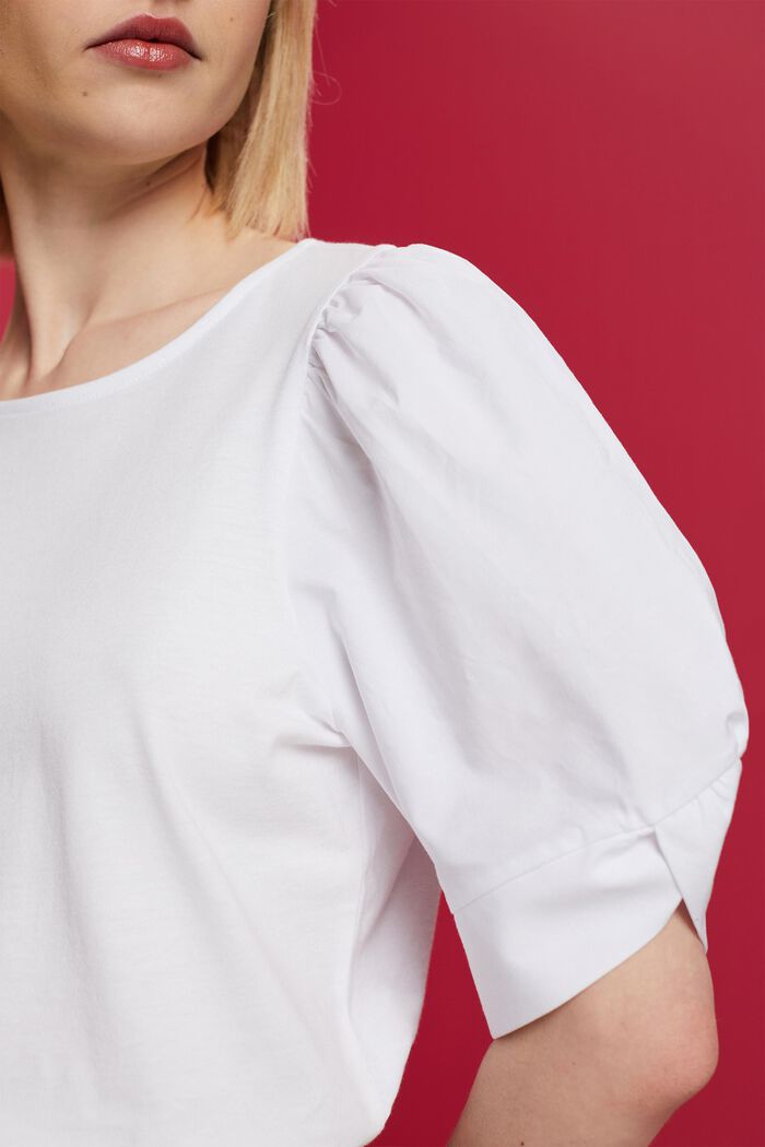 Tričko ze směsi tkanin, 100% bavlna, WHITE, detail image number 2