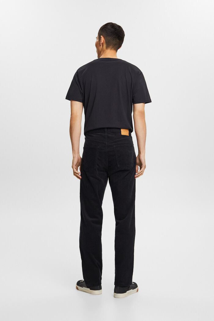 Manšestrové kalhoty s rovným straight střihem, BLACK, detail image number 3