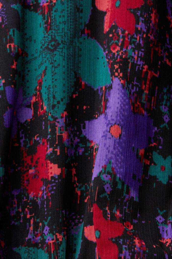 Vzorované šifonové šaty s nařaseným pasem, TEAL GREEN, detail image number 4
