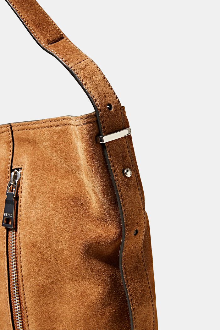 Semišová taška s přihrádkami na zip, RUST BROWN, detail image number 1