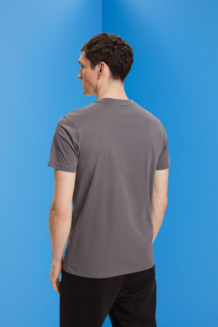 Žerzejové tričko s kulatým výstřihem, DARK GREY, detail image number 4