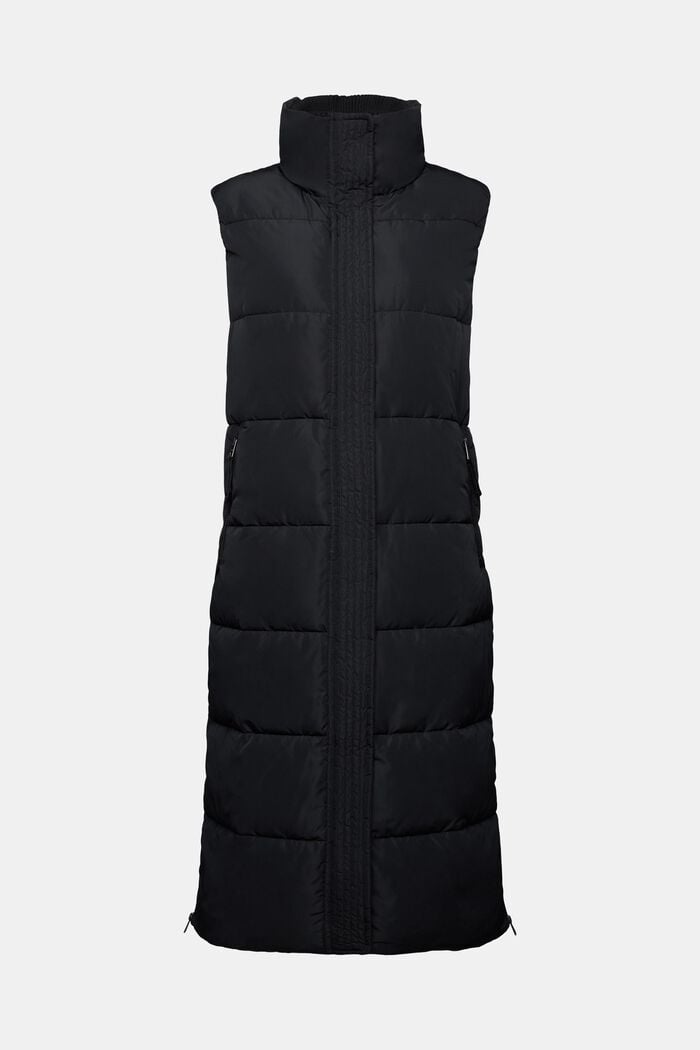 Z recyklovaného materiálu: dlouhá péřová vesta, BLACK, detail image number 7