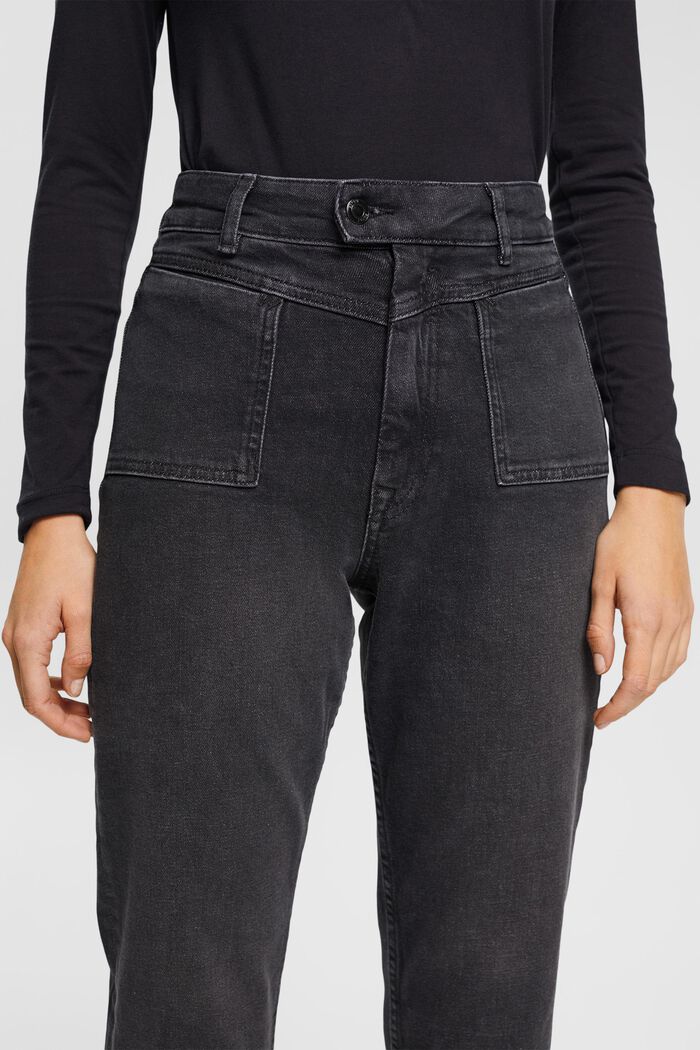 Zkrácené strečové džíny ve stylu devadesátek, BLACK DARK WASHED, detail image number 2