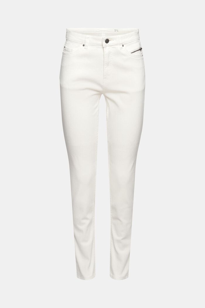 Strečové kalhoty s detaily v podobě zipů, OFF WHITE, detail image number 2
