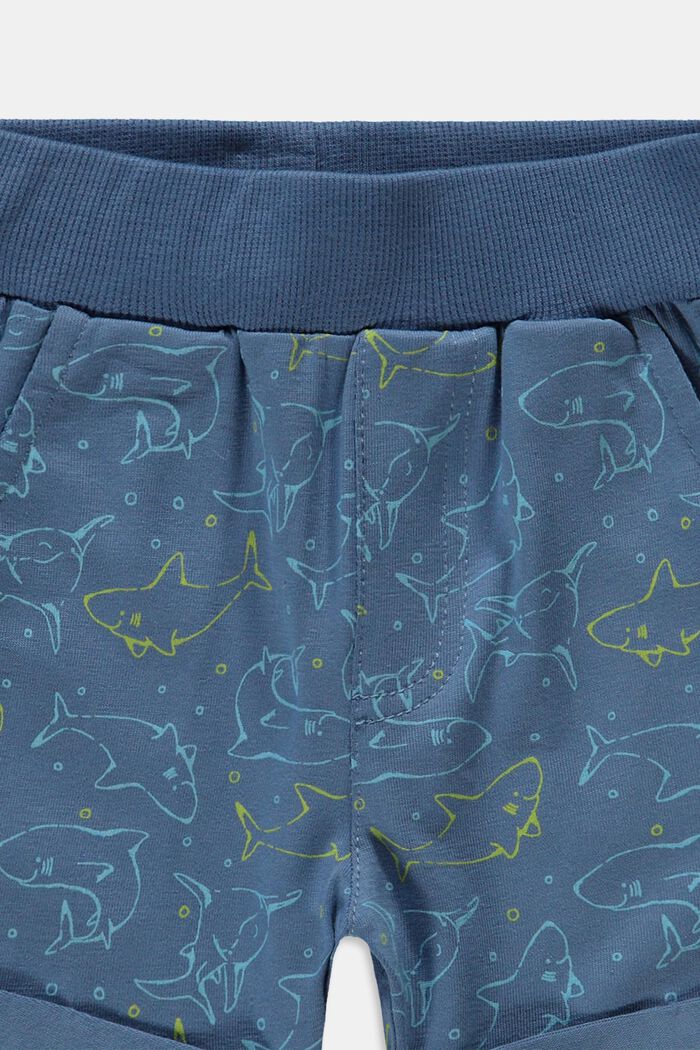 Žerzejové šortky s potiskem, bio bavlna, GREY BLUE, detail image number 2
