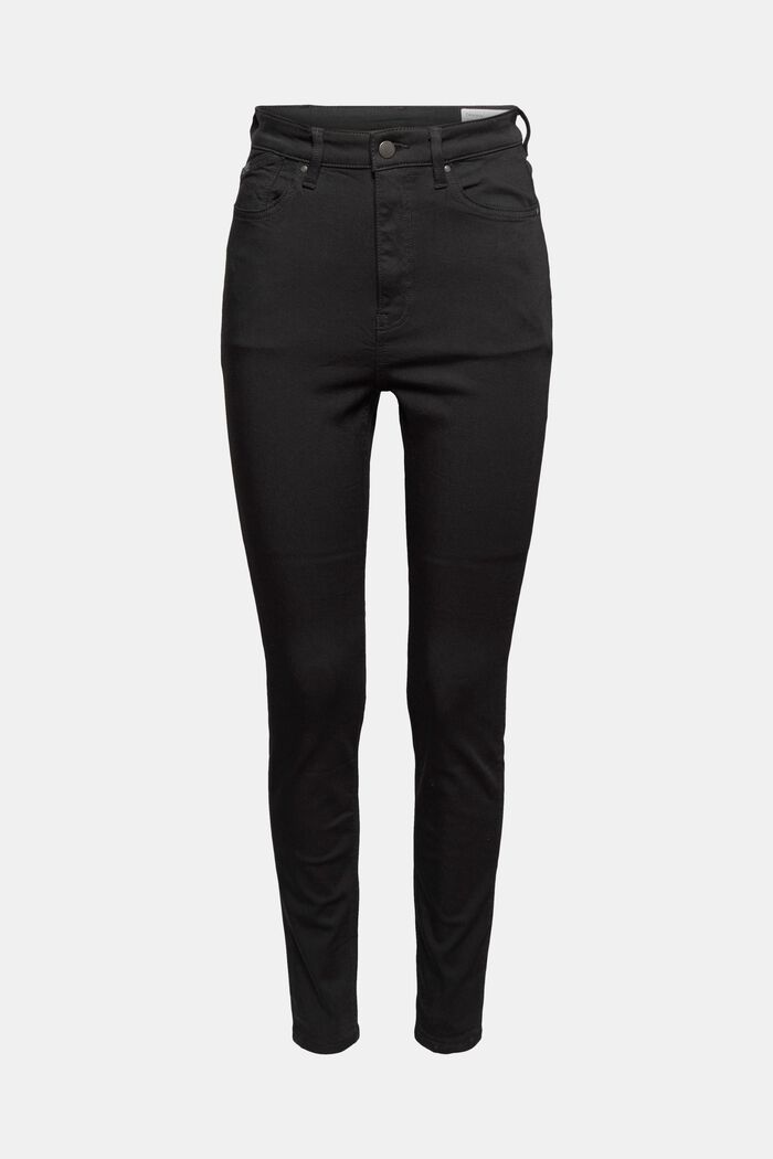 Strečové džíny s vysokým pasem, ze směsi s modalem, BLACK RINSE, detail image number 7