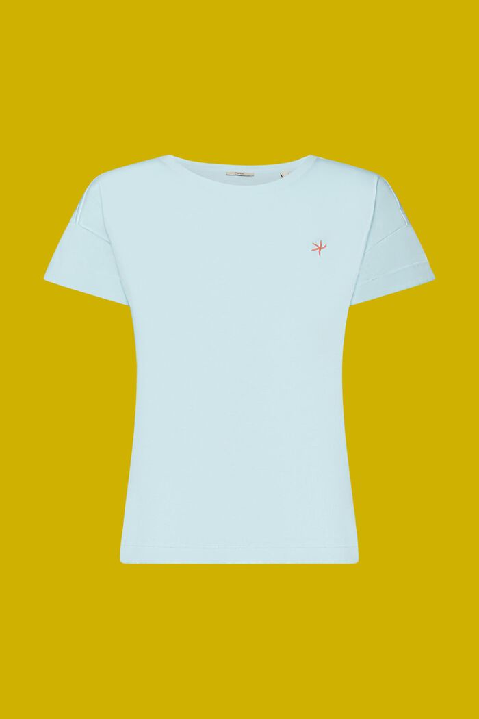Vyšívané tričko, 100% bavlna, LIGHT TURQUOISE, detail image number 7